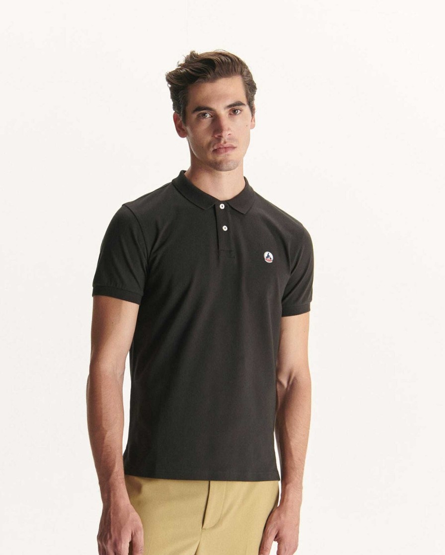 JOTT Black Marbella Organic Cotton Polo Shirt | Clothing