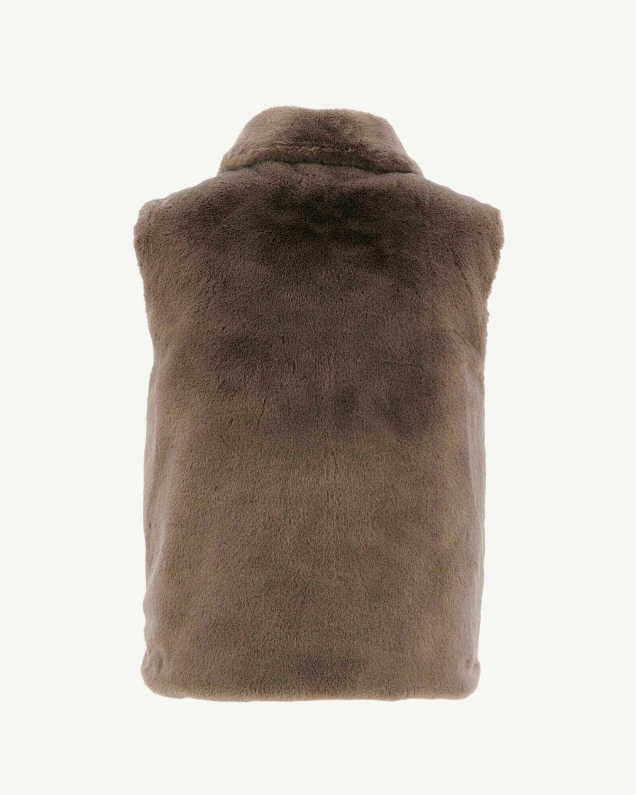 JOTT Swarovski Reversible Sleeveless Coat Grand Froid Taupe Daria | Outerwear