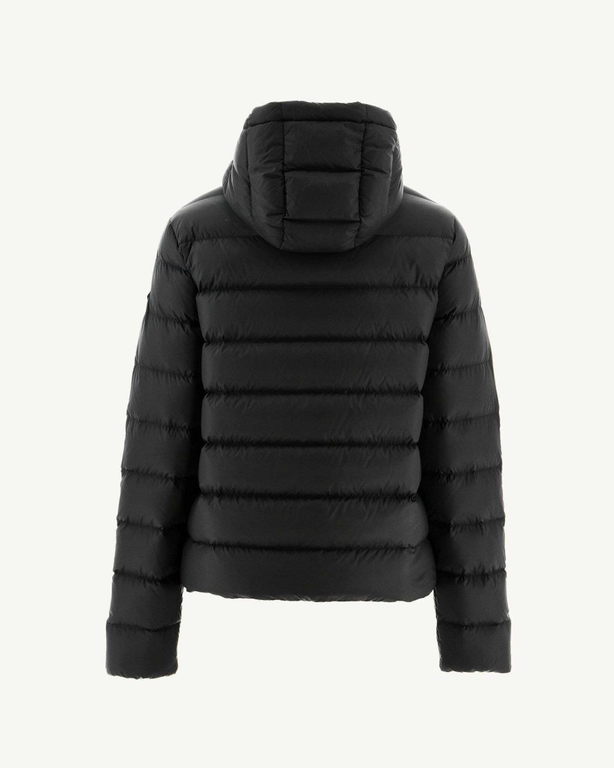 JOTT Black Jane Straight Hooded Puffer Jacket | Outerwear
