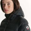 JOTT Black Jane Straight Hooded Puffer Jacket | Outerwear