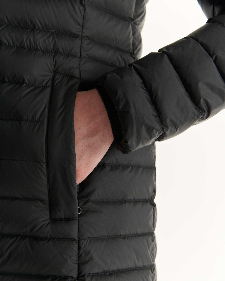JOTT Black Nour 2.0 Mid-Length Hooded Puffer Jacket | Outerwear