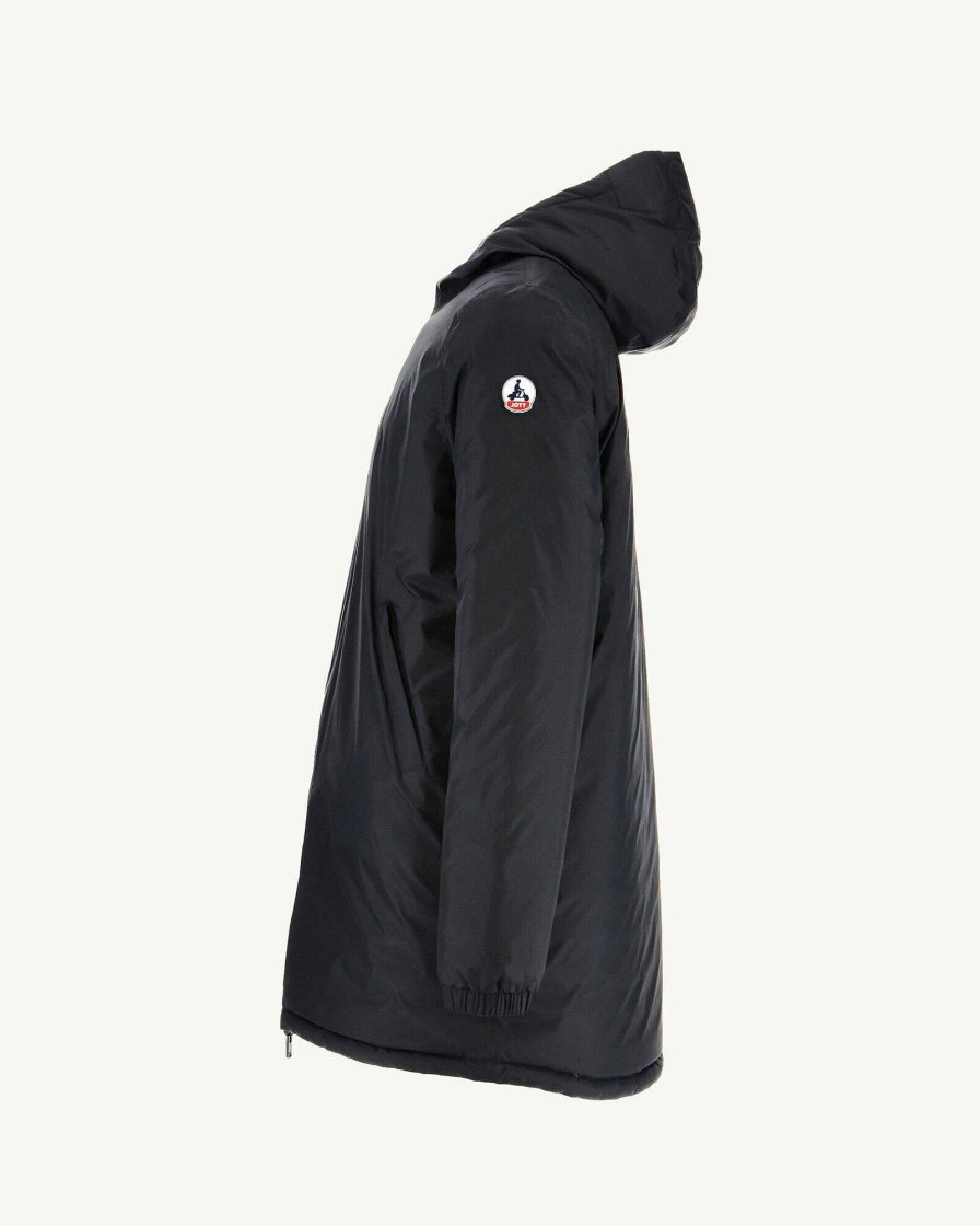 JOTT Black/Soft Grey Amsterdam Long Reversible Hooded Puffer Jacket Reversible Hooded | Outerwear