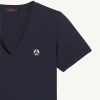 JOTT Navy Cancun 2.0 Plain Organic Cotton V-Neck T-Shirt | Clothing