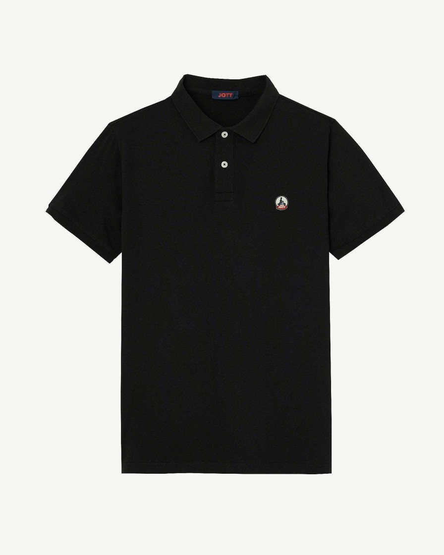 JOTT Black Marbella Organic Cotton Polo Shirt | Clothing