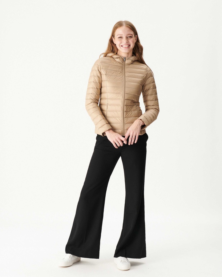 JOTT Lightweight Hooded Down Jacket Beige Cloe | Outerwear