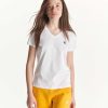 JOTT White Cancun Single-Size V-Neck Organic Cotton T-Shirt | Clothing