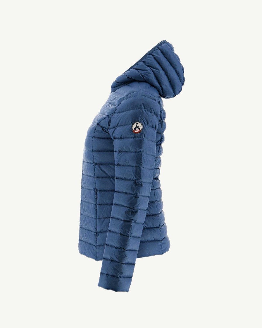 JOTT Lightweight Hooded Down Jacket Blue Jeans Cloe | Outerwear