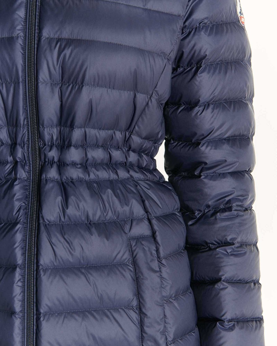 JOTT Navy Vero Long Hooded Puffer Jacket | Outerwear