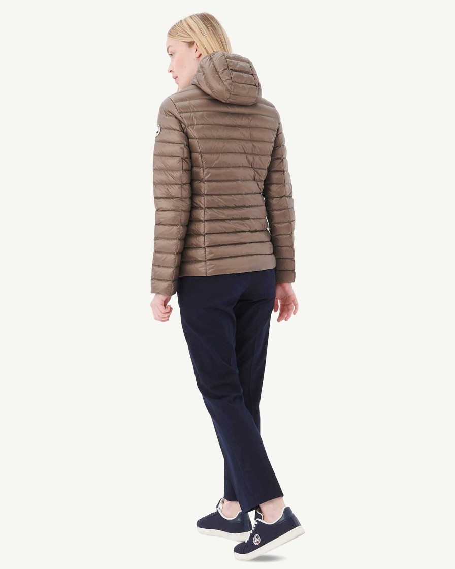 JOTT Lightweight Hooded Down Jacket Taupe Cloe | Outerwear