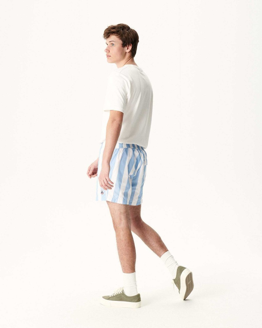 JOTT Stripe Soft Blue/White Deauville Swim Shorts | Clothing