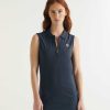 JOTT Esmeralda Organic Cotton Sleeveless Polo Dress Navy | Clothing