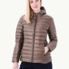 JOTT Lightweight Hooded Down Jacket Taupe Cloe | Outerwear