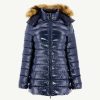 JOTT Grand Froid Navy Perle Lacquered Mid-Length Jacket | Outerwear