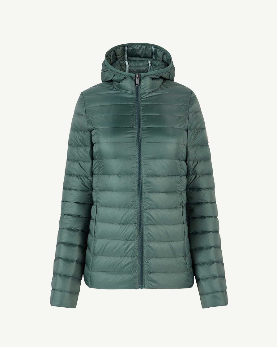JOTT Celadon Green Cloe Lightweight Hooded Puffer Jacket | Outerwear