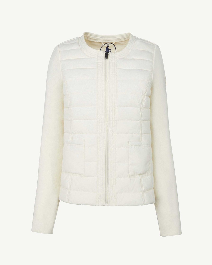 JOTT Off White Almeria Lightweight Bi-Fabric Puffer Jacket | Outerwear