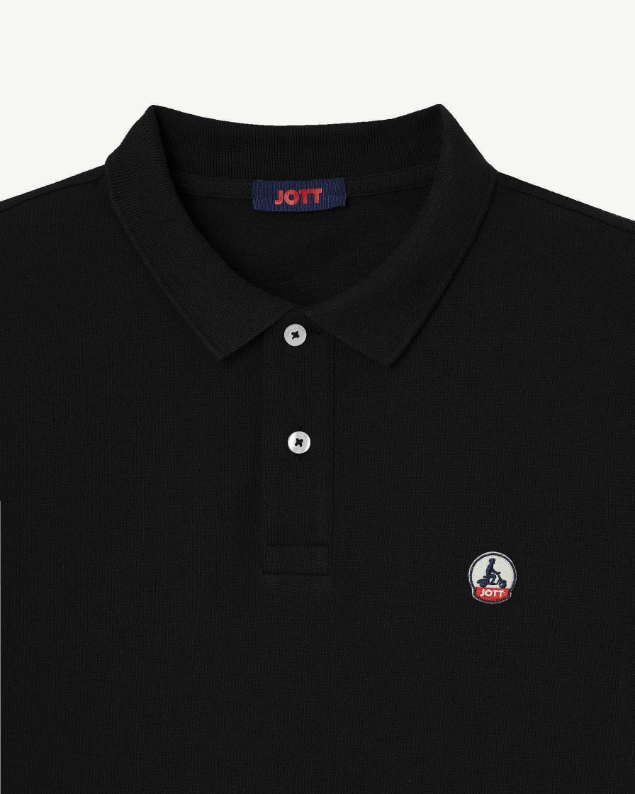 JOTT Black Marbella Organic Cotton Polo Shirt | Clothing