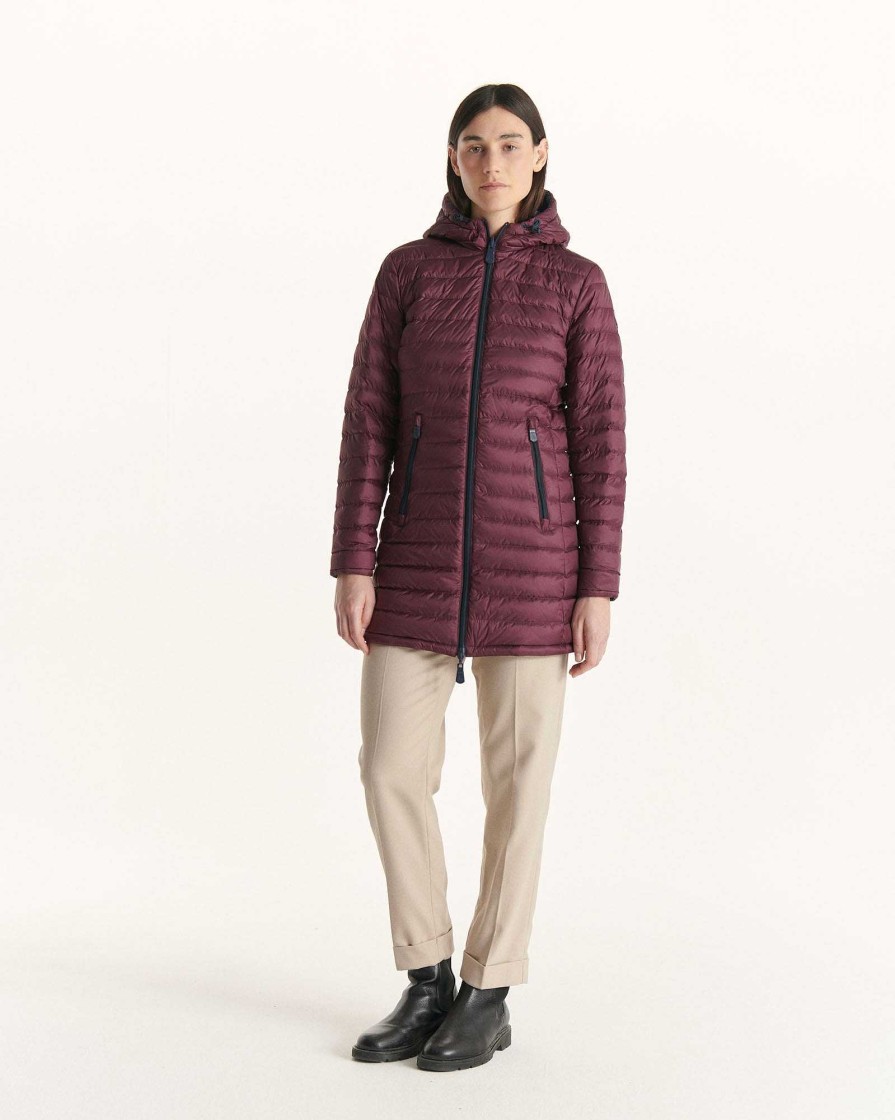 JOTT Navy/Aubergine Moscou Reversible Mid-Length Puffer Jacket | Outerwear